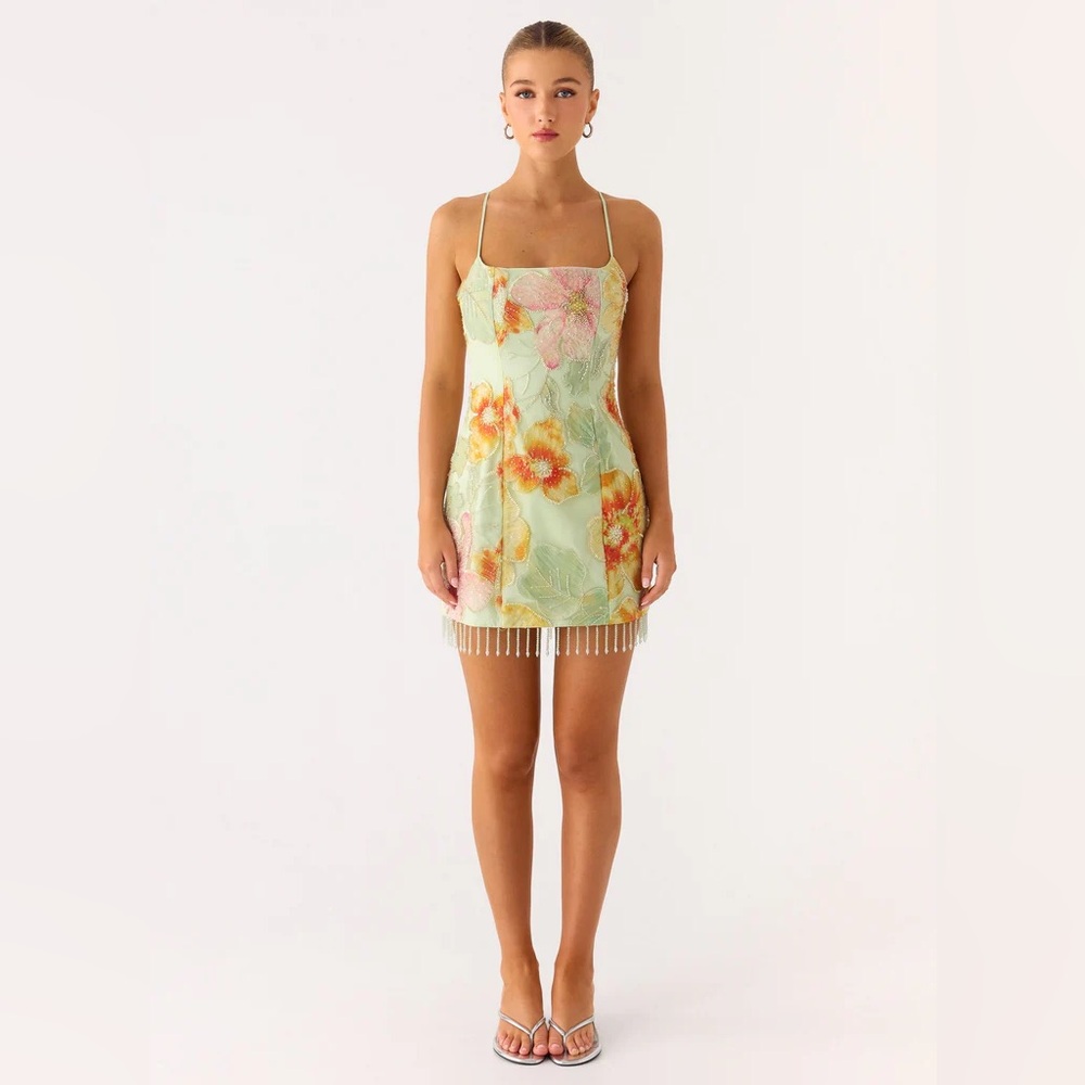 PEPPERMAYO Gatiana bead sequin floral beaded mini dress - Picture 2 of 13